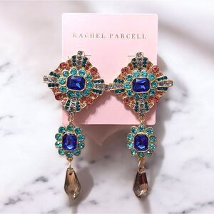 Rachel Parcell Multicolor Rhinestone Statement Earrings